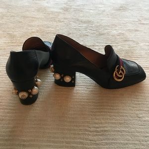 Gucci pearl loader mule heels
